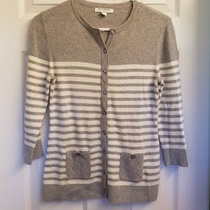 Grey/ivory stripe Banana Republic sweater